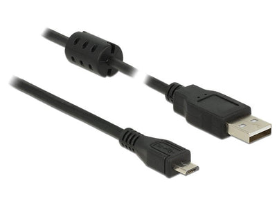 Delock USB Cable 2.0 Tipo-a Male USB 2.0 Micro-b Male 3,0M Black — image 1