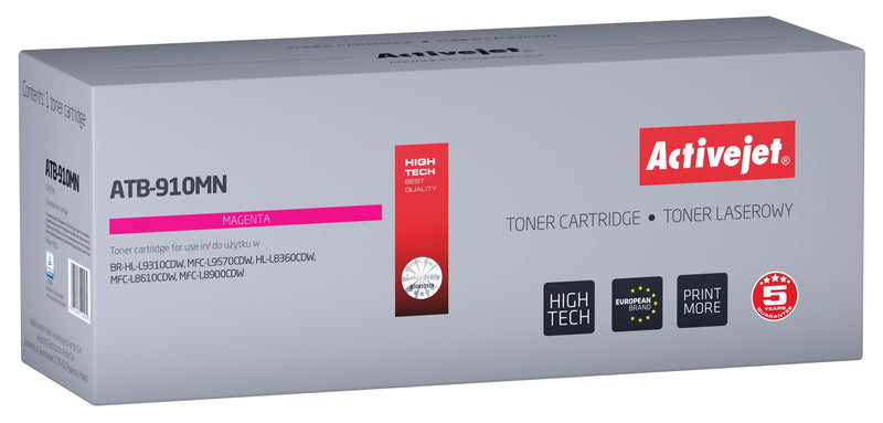 Activejet Toner ATB-910MN (sustitución Brother TN-910M Supreme 9000 Páginas Púrpura)