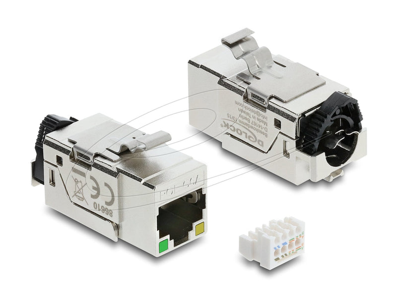 Delock Keystone Modul RJ45 Buchse CAT.6A STP With PoE LED