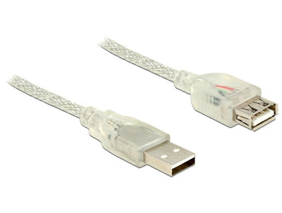 Delock Alargador USB 2.0 Tipo-a Male USB 2.0 Tipo-a Female 1,5M Transparent — image 1