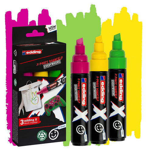 Edding X 6900 Caramelo Pack 3 Markers Multisuperficie Permanentes Ink Opaca - Punta Biselada With Trazo — image 1