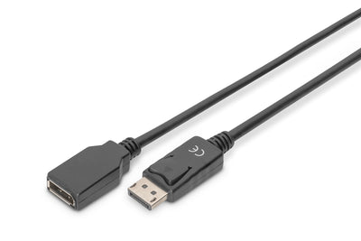 Digitus DisplayPort Extension Cable Awg 28 2XSHIELDED Black DP M DP F 2M — image 1