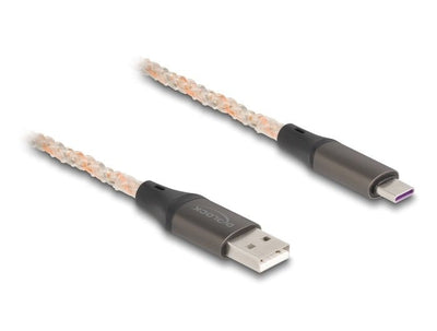 Delock USB 2.0 Cable Typ-a a USB Type-c With RGB Beleuchtung 1M — image 1