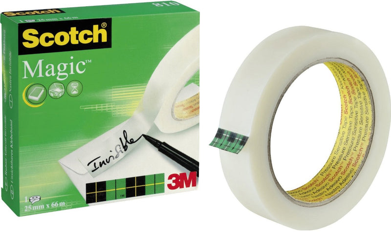 Scotch Tape Adhesiva Invisible Magic Roll 25MM X 66M Box Individual