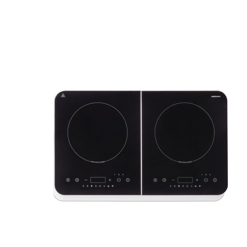 Medion Board Inducción Double 3500 VATIOS10 Ajustes Temperatura, Screen Led, MD18493, Black