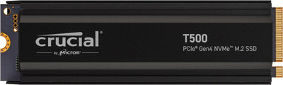 Crucial T500 4TB, SSD Black PCIE 4.0 X4, NVMe, M.2 2280, With Disipador Calor CT4000T500SSD5 — image 1