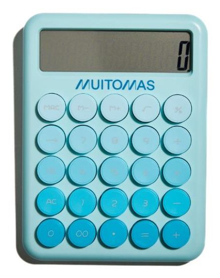 Muitomas Calculator , Laptop With Screen Large 12 Dígitos, Funciona With Battery Aaa, Colour Blue Petróleo
