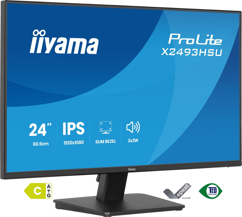 Iiyama 60.5CM 24 X2493HSU-B1 16:10 HDMI + DP + 2x USB IPS