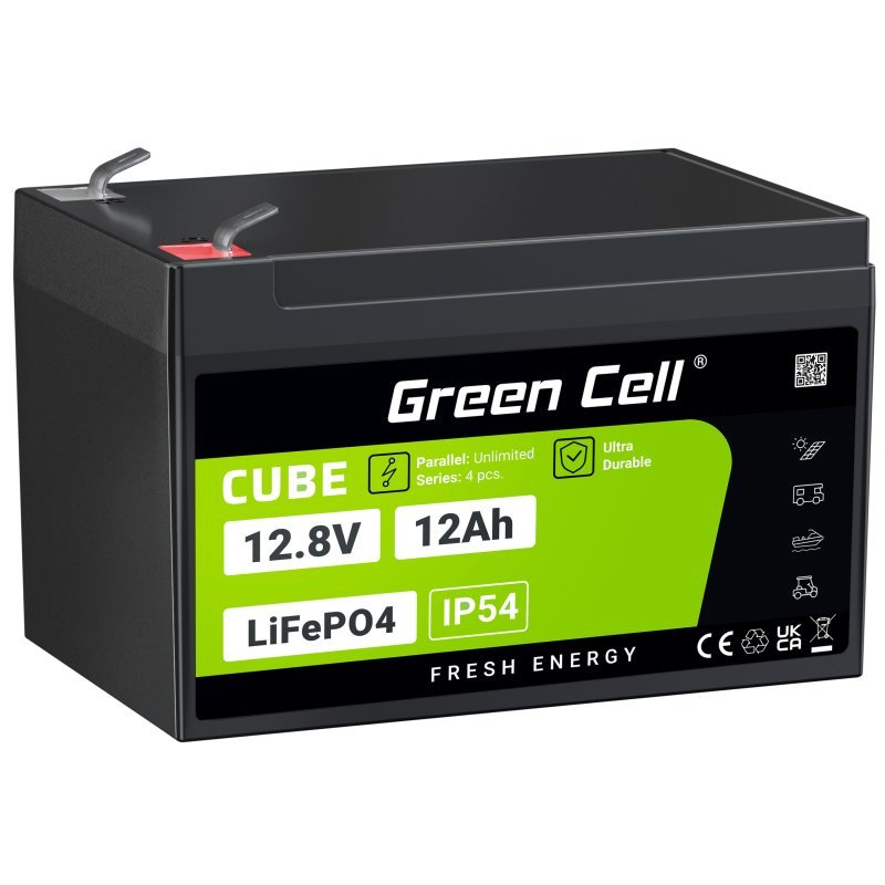 Green Cell LFPGC12V12AH Battery Sistema UPS Fosfato Hierro-litio (LIFEPO4) 12,8V 12AH