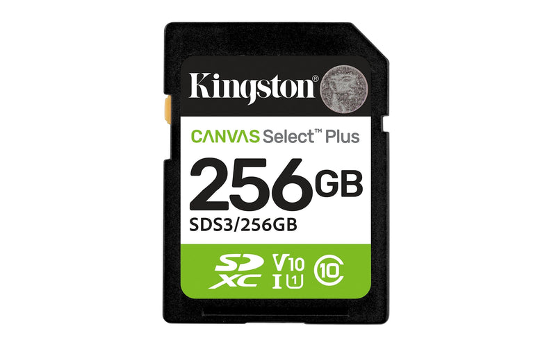 Kingston Technology 256GB Sdxc Canvas Select Plus GEN3 150MB/S C10 Uhs-i U1 V10