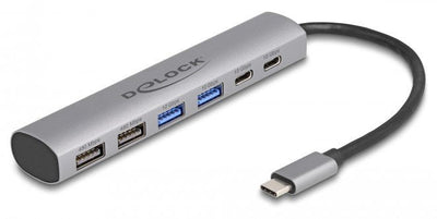 Delock 64232 6 Port USB Hub With 4 X USB Typ-a Female And 2 X USB Type-c Female — image 1