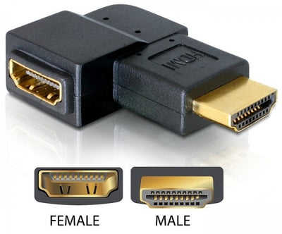 Delock Adapter HDMI Male HDMI Female 90° Rechts — image 1