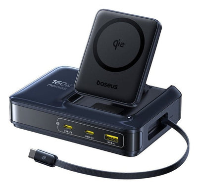 Baseus Nomos NH21 4-IN-1 Desktop Charging Station With Retractable Cable 3C + U 160W Eu Cosmic Black — image 1