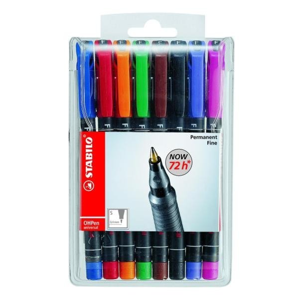 Stabilo Ohpen Pack 8 Markers Permanentes Trazo 0.4MM Colours Surtidos