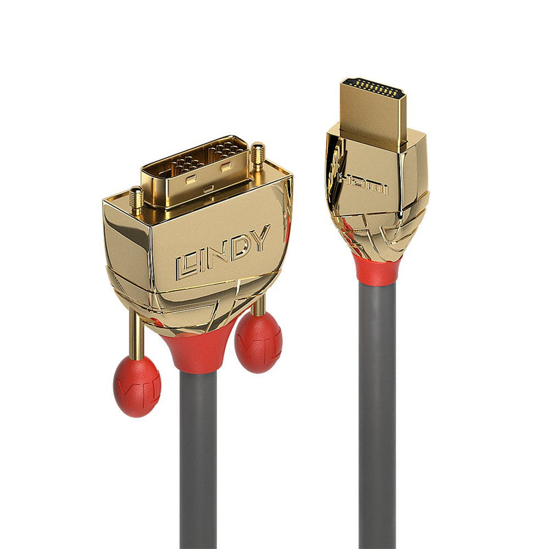 Lindy Cable HDMI An DVI-d Single Link Gold Line 15M