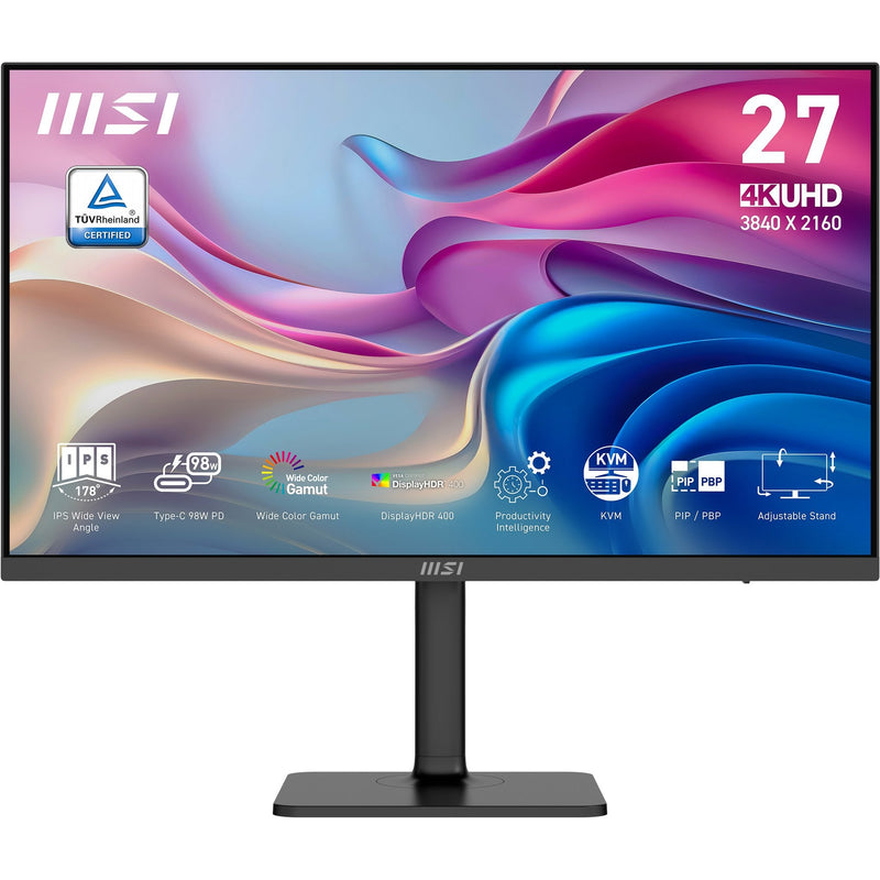 MSI Monitor 27'' Modern MD272UPHG IPS/ 60HZ/ 2 HDMI 2.0B, 1 DisplayPort 1.4A, 1 USB-C/ Concentrador USB 3.2 Gen 1