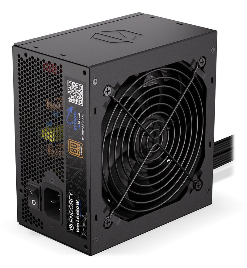 Endorfy Power Supply Vero L6 650W, Black 1X GPU High Power 12 Pines, 2X Pcie, 650 Watts EY7A015