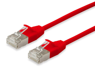 Equip Network Cable CAT.6A F/FTP 2x RJ45 10.00M Red Slim Lszh — image 1
