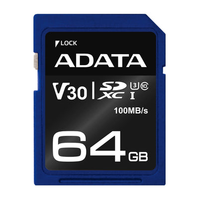 ADATA ASDX64GUI3V30S-R Memory Flash 64GB Sdxc Clase 10 Uhs-i — image 1