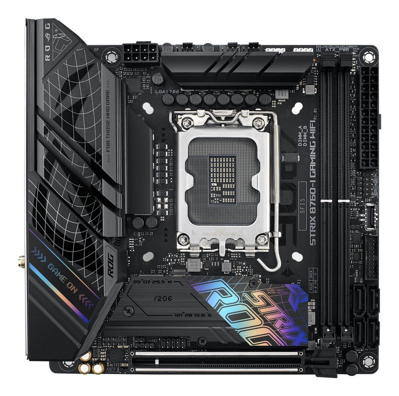 ASUS Rog Strix B760-I Gaming Wi-Fi Intel B760 1700 Mini ITX 2 DDR5 HDMI DP Wi-Fi 6E 2.5G LAN PCIE5 RGB 2X M.2