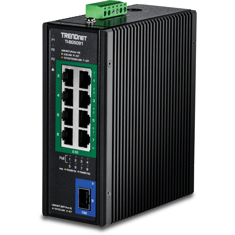 Trendnet Industrial Switch 9-PORT 2.5G PoE + 1SFP + Din-rail