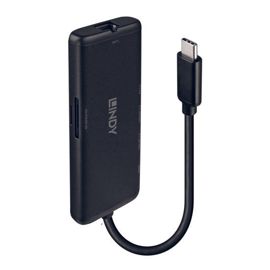 Lindy 43358 Base Laptop And Replicador Ports Alámbrico USB 3.2 Gen 1 (3.1 Gen 1) Type-c Black