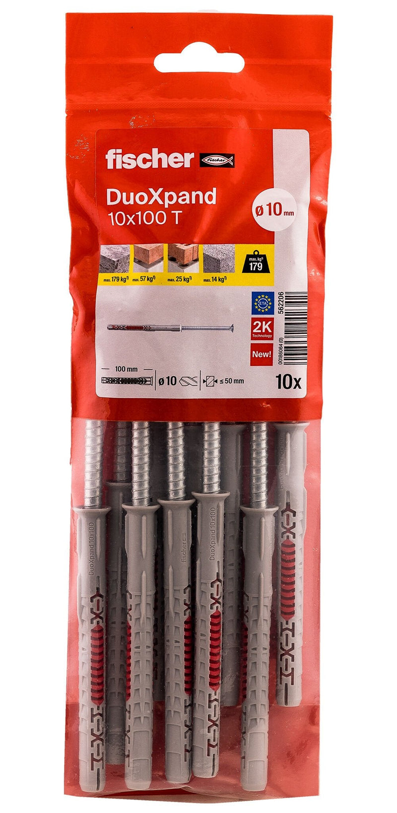 Tacos Expansión Duoxpand T Ø10 X 100MM + Screws Ø7 X 107MM, Bag 10 Units