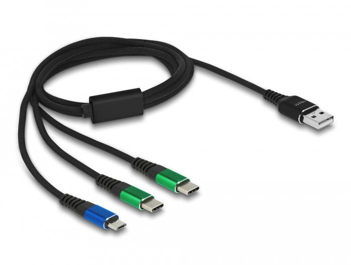 Delock USB Cable Charging 3 In 1 Tipo-a a Micro USB/ 2x USB 1M