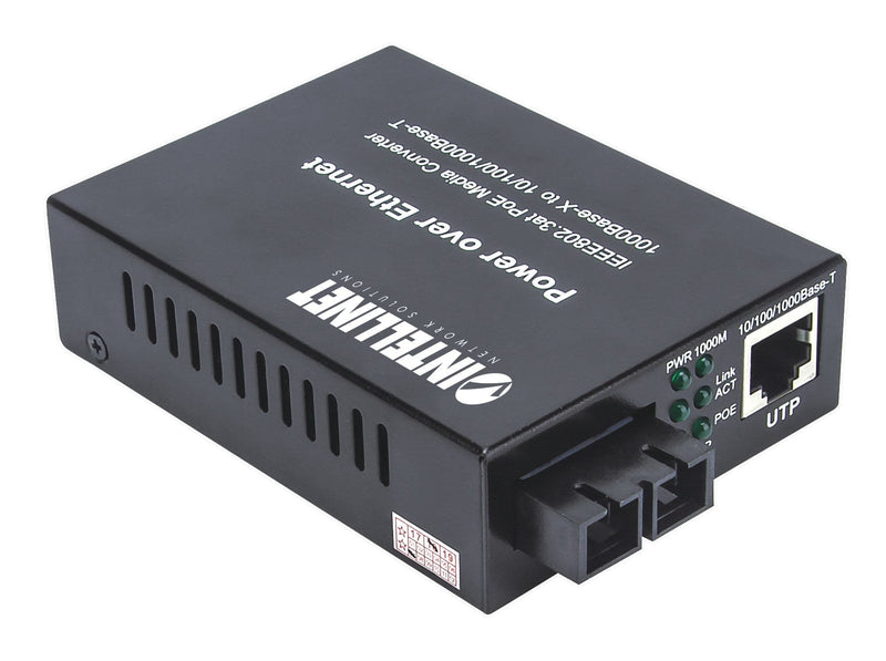 Intellinet Convertidor Medios Gigabit PoE + Sc Singlemode 20KM