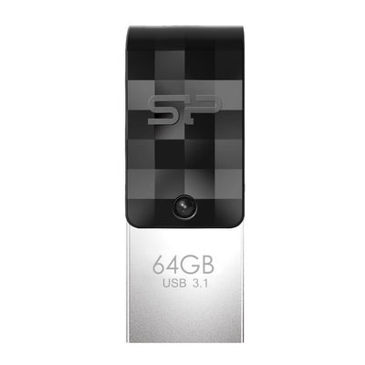 USB Flash Drive Silicone Power 64GB USB 3.1 + Type C C31 Black — image 1