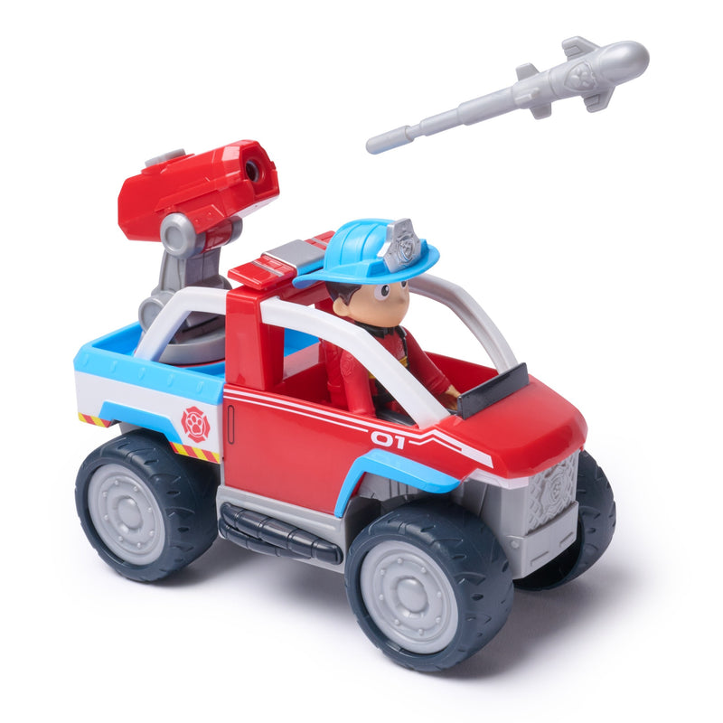 Spin Master Paw Patrol Fire Rescue: Vehículo Rescate Ryder, Vehículo Toy With Lanzador Drones And Figure Ryder