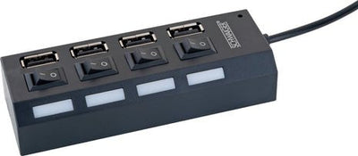 Schwaiger UH4013 Hub USB 2.0 4 Ports With Switch 480 Mbit/S Black — image 1