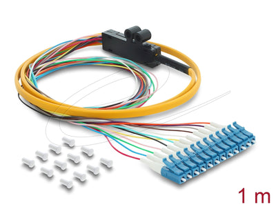 Delock Lwl Pigtail Fanout Cable 12 X Lc-upc Simplex Connector Male a 12 X Offenes Extremo Cable 1M — image 1