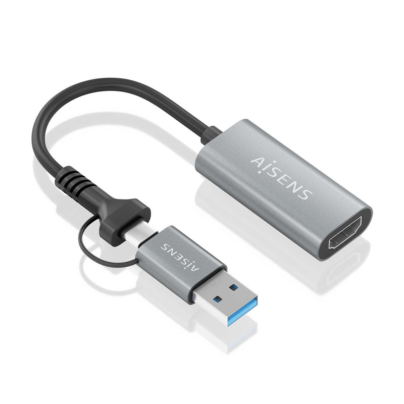 Aisens Converter HDMI A109-0913 USB + USB Type-c 3.1 Male HDMI Male 15CM Grey