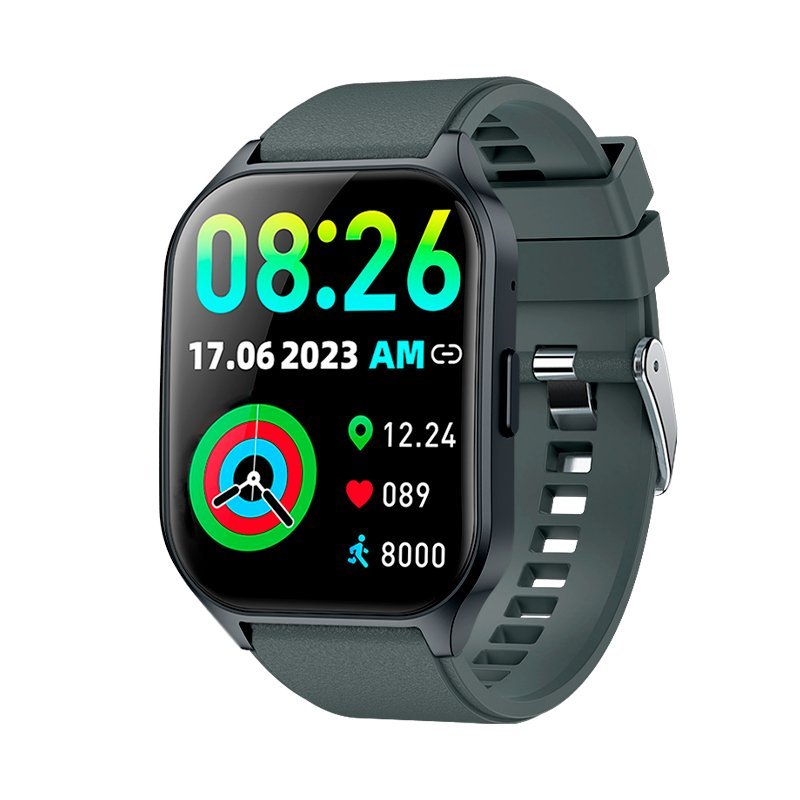 Cool Smartwatch Screen Amoled Curved Silicone Grey Oscuro