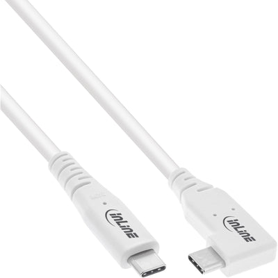 Inline USB4 Cable USB Type-c, One Side Angled, Pd 240W, 8K60HZ, Tpe White, 2M — image 1