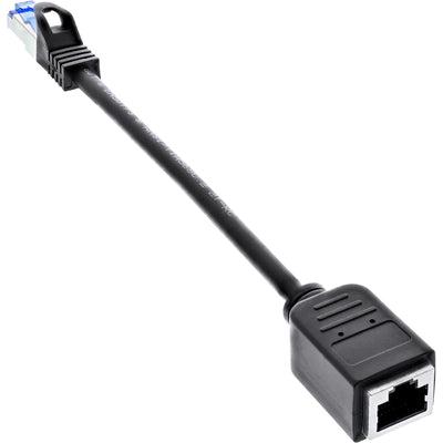 Inline Extensión Network Cable , Protector RJ45, S/FTP (pimf), CAT.6A, Libre Halógenos, Cobre, Black 0,2M — image 1