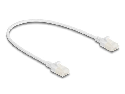 Delock RJ45 Network Cable CAT.6A Male a Male U/UTP Slim 0,3M White — image 1