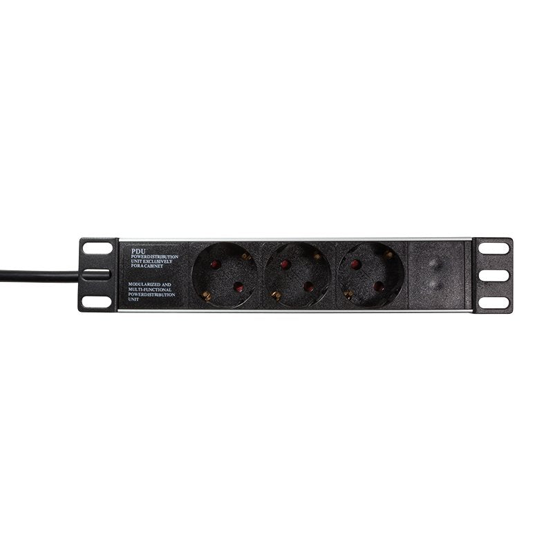 Logilink PDU3B01 Unit Distribución Energía (pdu) 1U Black 3 Salidas AC