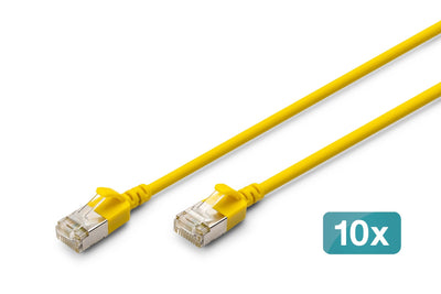 Digitus Network Cable CAT.6A F/FTP Slim 5M Yellow 10 Units — image 1