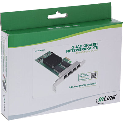 Inline Quad Gigabit Network Card - 4x RJ45 1GB/S - PCIE X1 — image 1