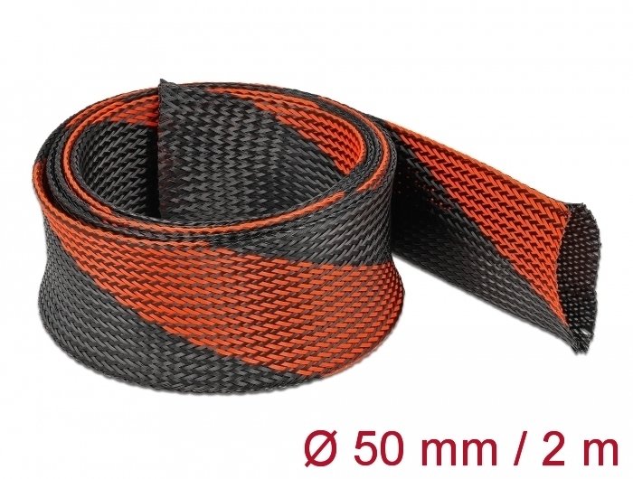 Delock Case Trenzada Expandible 2 Mx 50MM Negro-rojo