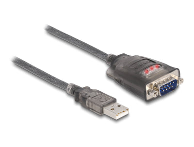 Delock 61412 Adapter USB 2.0 Tipo-a a 1 X Serial RS-232 D-sub 9 Pin Male With Tuercas With 3 X LED 0,2M — image 1