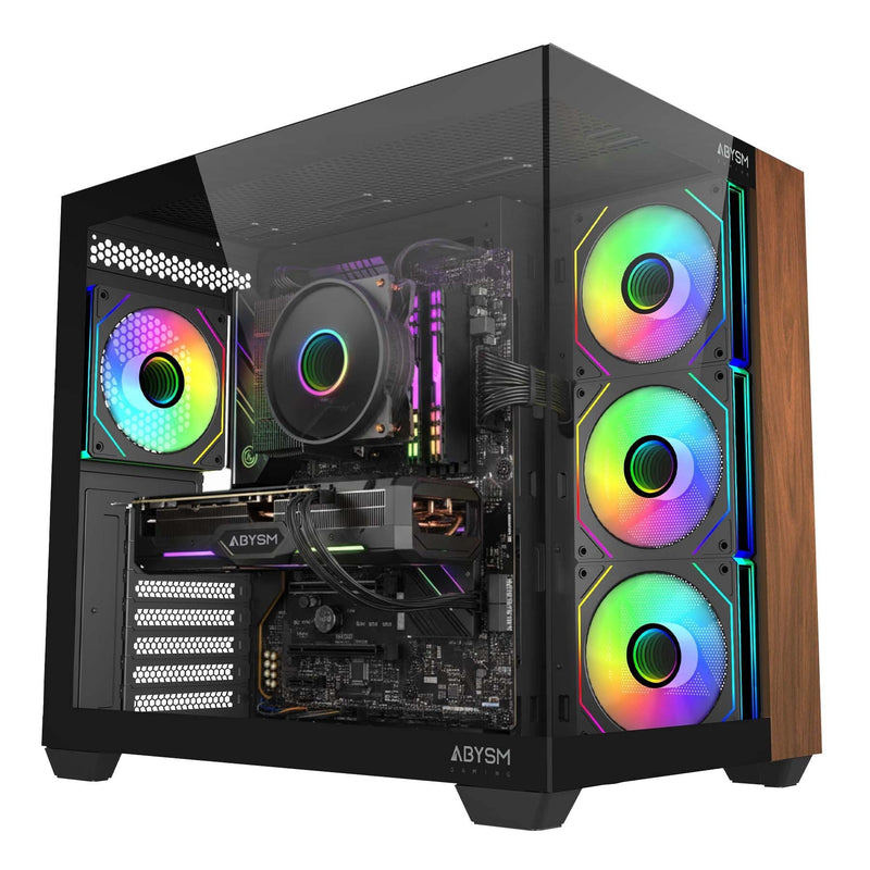 Abysm PC Case Danube Sava Nature 285B Black ARGB Tower Atx, Itx, microATX - Side And Front Glass Tempered - 3.