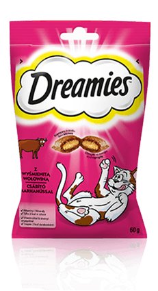 Dreamies 4008429037948 Alimento Seco Gatos 60G Adulto Ternera — image 1