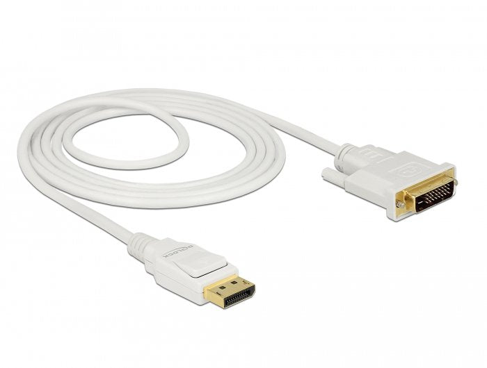 Delock Cable DisplayPort 1.2 Male DVI 24 + 1 Male 2M White