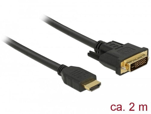 Delock HDMI Cable -a - DVI 24 + 1M/M 2,0M — image 1