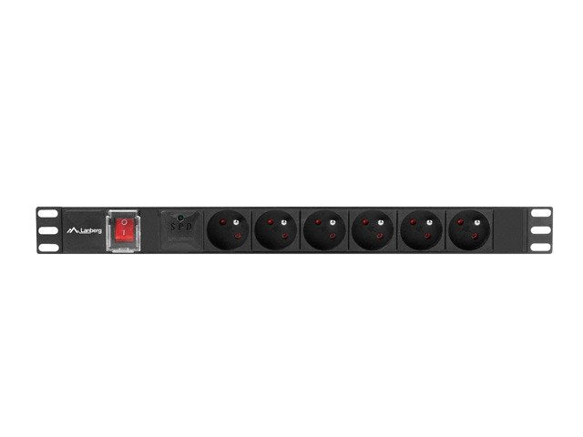 Lanberg Power Strip Rack Pdu 19 (1U, 16A, 6X 230V Pl, 2M, Black PDU-06E-0200-BK