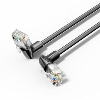 CAT.6A UTP Rotate Right Angle Etcabl Hernet Patch Cable 3M Black Slim — image 1