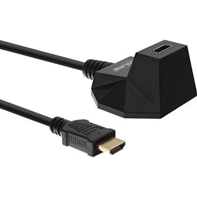 Inline Estación HDMI , HDMI Cable With Ethernet, M/F, Black Contactos Dorados, 5M — image 1